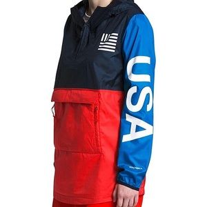 The North Face Women’s XL Anorak Pullover Packable Jacket Blue Color Block NWT
